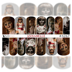 ANNABELLE Horror Gothic Full Cover Halloween Nail Decal Art Water Conjuring Sticker