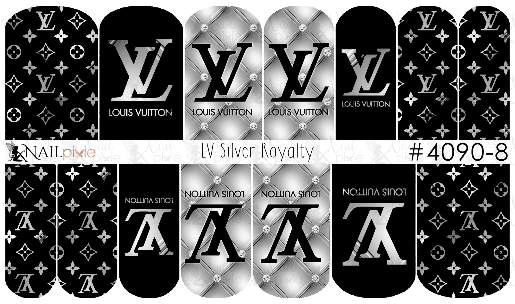 Louis Vuitton Black and White Nail Decals - Largest Selection of Waterslide Nail  Decals / Nail Art in South Africa