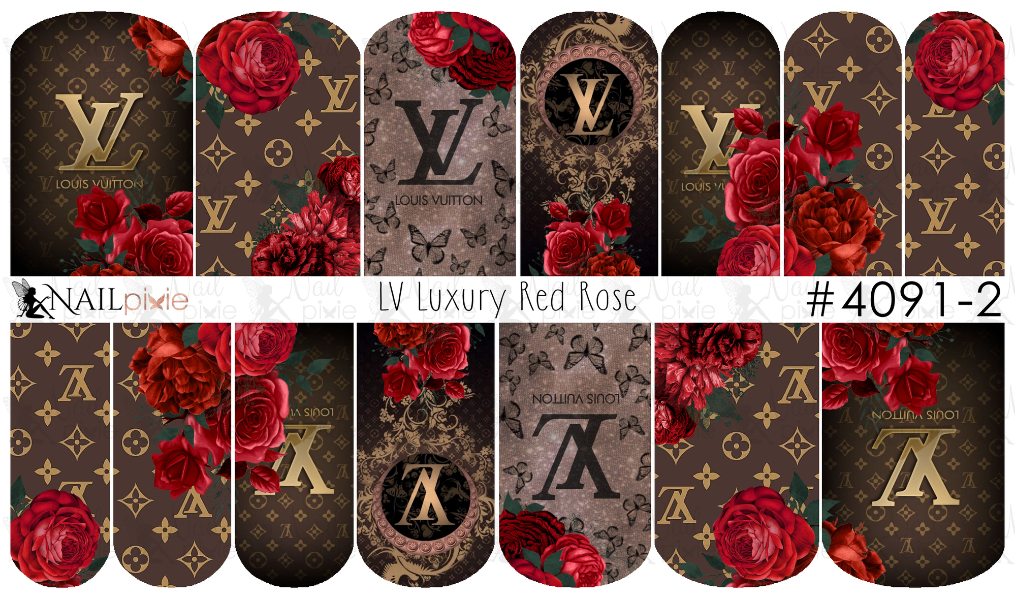 Louis Vuitton Nail Art Waterdecal Stickers #K3danpro #CustomDesign