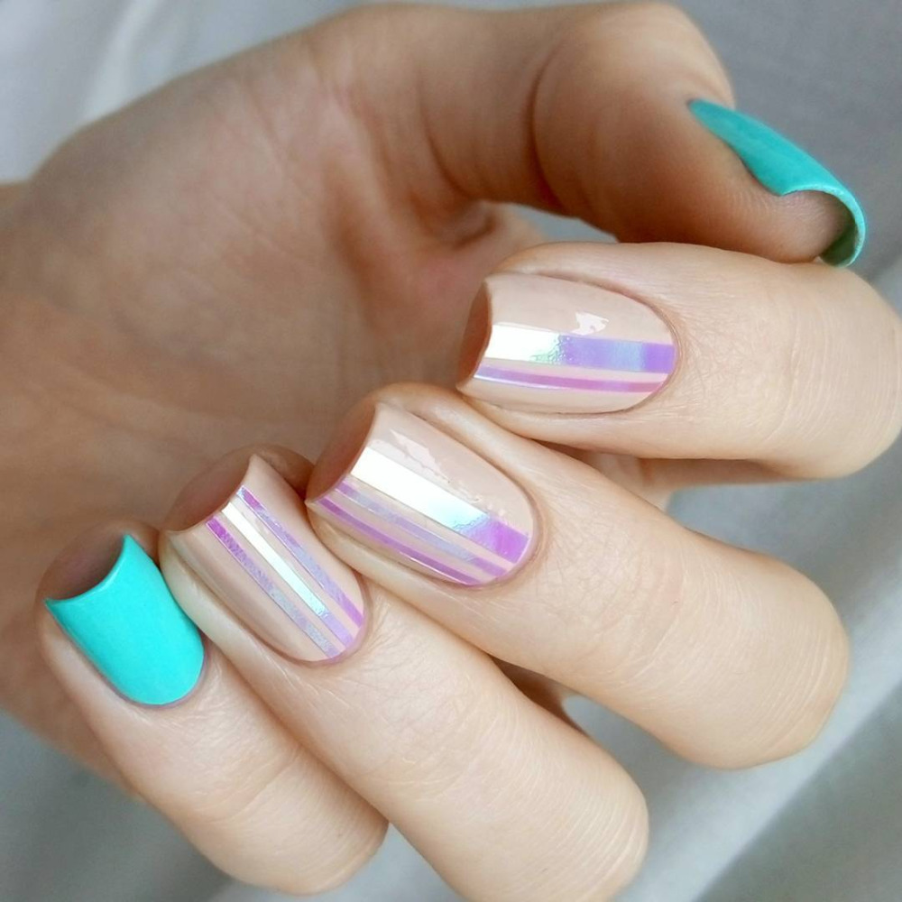 Naio Nails UK - 💅🏼Get The Look With Lucy - Irridecent Dreams All the  products used in this look are listed below. •Mega white •Soft beige  •Natural •Aurora •Pearl irridecent Angel paper