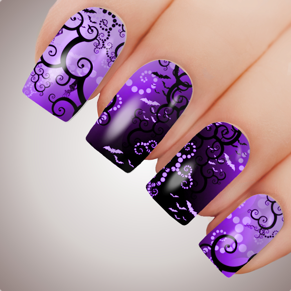 TWISTED DARKNESS - Halloween Witch Full Nail Art Decal Water Transfer Tattoo