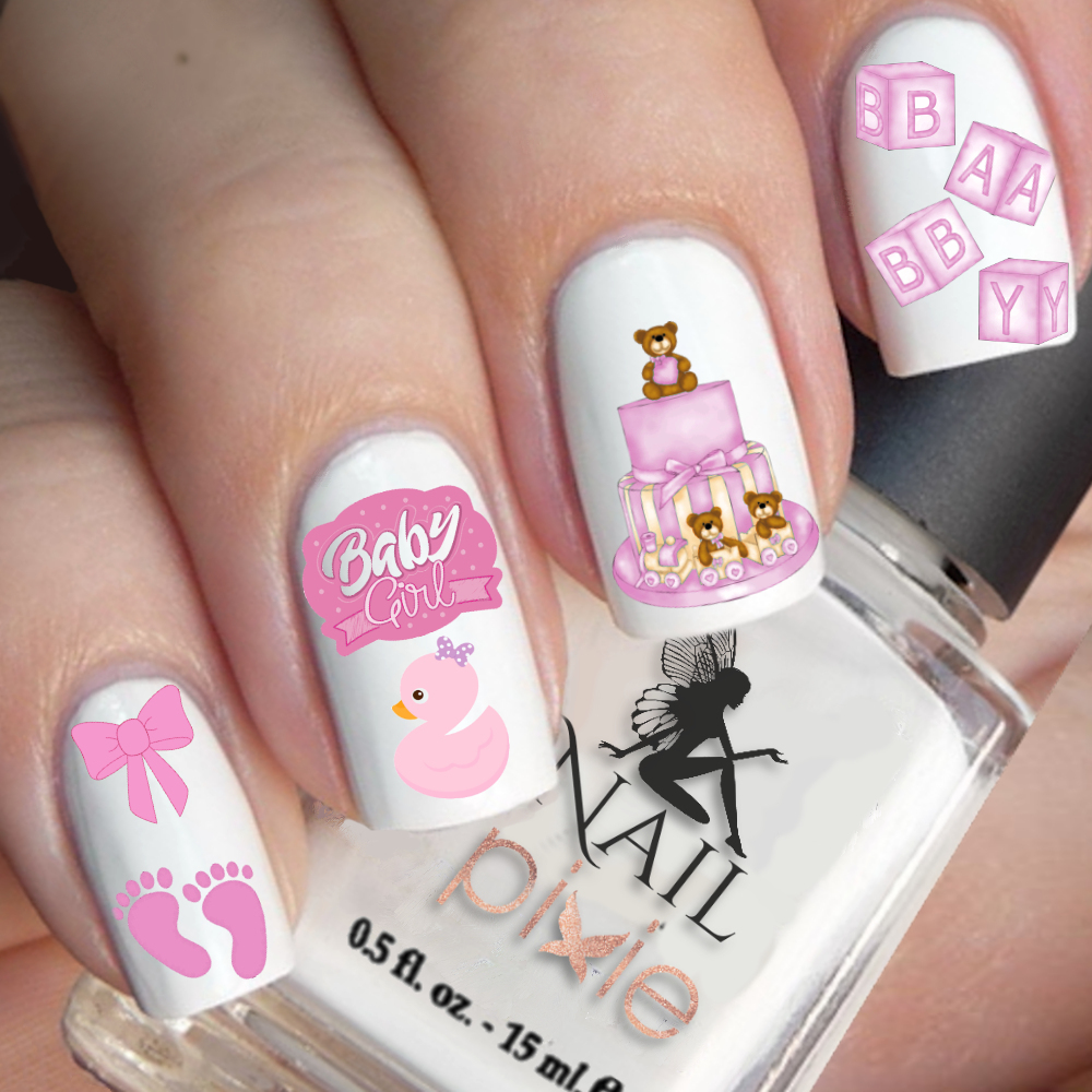 Baby Shower It's a Girl! Nail Decals