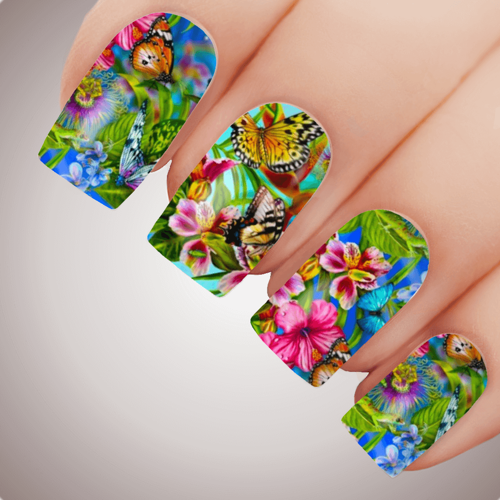 PARIS ROMANCE Floral Full Cover Nail Decal Art Water Valentines Transfer  Tattoo | eBay