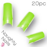 20 pcs ♥ PERIDOT GREEN ♥ SOLID COLOUR French Salon Design Nail Acrylic Gel Tips
