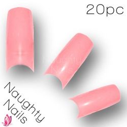 20pcs ♥ SWEET PINK ♥ SOLID COLOUR French Salon Design Nail Acrylic Gel Tips  