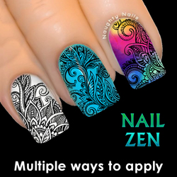 NAIL ZEN #304 Lotus Colouring in Water Transfer Decal Sticker Art Tattoo