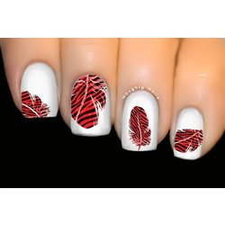 Animal Print Tiger - FEATHER Nail Art Water Tattoo Transfer Decal Sticker #1747