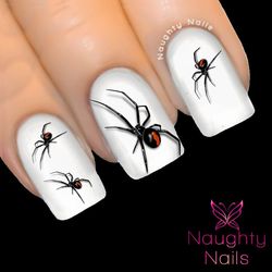 Red Back Spider Halloween Nail Water Transfer Decal Sticker Art Tattoo