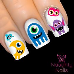 HALLOWEEN Cute Scary Monsters Costume Nail Water Transfer Decal Sticker Art Tattoo
