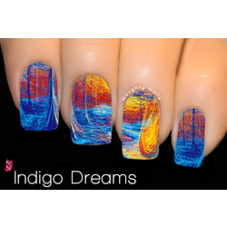 Indigo Dreams - MASTERPIECE Nail Water Tattoo Decal Sticker C-090