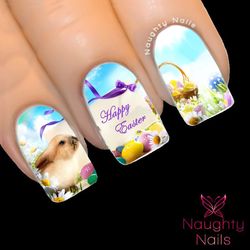 SWEET EASTER BUNNY Full Cover Nail Water Transfer Decal Sticker Art Tattoo