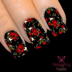 MARIANNE FLORAL Accent Full Cover Nail Water Transfer Decal Sticker Art Tattoo