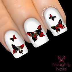 Butterfly in MARIANNE FLORAL Accent Nail Water Transfer Decal Sticker Art Tattoo