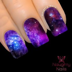 GALAXY CELESTIAL Accent Full Cover Nail Water Transfer Decal Sticker Art Tattoo