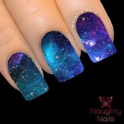 GALAXY COSMOS Accent Full Cover Nail Water Transfer Decal Sticker Art Tattoo