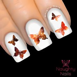 BUTTERFLY in NEBULA GALAXY Accent Nail Water Transfer Decal Sticker Art Tattoo