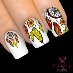 EARTH DREAM CATCHER Nail Water Transfer Decal Sticker Art Tattoo Feather