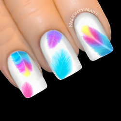 ENCHANTED Dream Feather Nail Water Transfer Decal Sticker Art Tattoo