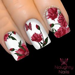 ENTICING FLORAL Full Cover Nail Water Transfer Decal Sticker Art Tattoo