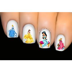 Princess Disney Nail Water Transfer Decal Sticker Art Tattoo Ariel Jasmine Snow White