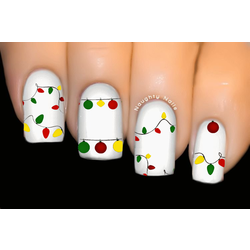 Xmas Party Lights Christmas Nail Decal Water Transfer Sticker Tattoo
