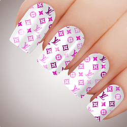 LV Pink Luxe Full Cover Nail Decal Art Water Slider Sticker
