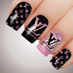 LV PINK BOUQUET Luxe Full Cover Nail Decal Water Sticker Slider Art