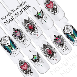 Exotic Tribal Gems Flower Butterfly Nail Water Transfer Decal Sticker Art Slider