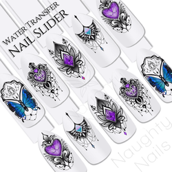 Twilight Tribal Gems Flower Butterfly Nail Water Transfer Decal Sticker Art Slider