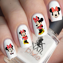Minnie Mouse Nail Art Water Transfer Decal Stickers 