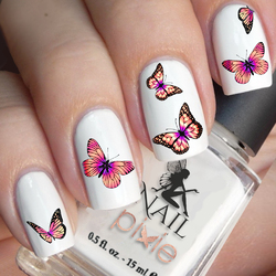 BEWITCHING Sunset BUTTERFLY Nail Decal Art Water Slider Sticker Transfer