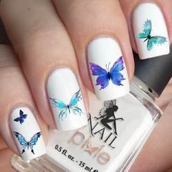 ETHEREAL FANTASY Butterfly Nail Decal Art Water Slider Sticker Transfer