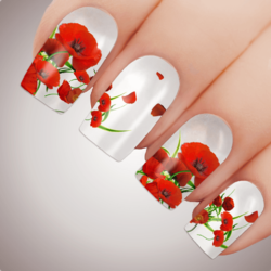 WHISPERS POPPY Anzac Rememberance Day Nail Decal Art Water Slider Transfer