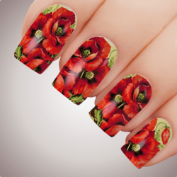 PAINTED POPPY Anzac Rememberance Day Nail Decal Art Water Slider Transfer