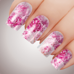 PEONY DREAM Floral Full Cover Nail Decal Art Water Slider Transfer Tattoo Sticker