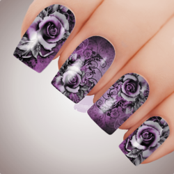 ROYAL VIXEN ROSE Floral Full Cover Nail Decal Art Water Slider Transfer Tattoo Sticker
