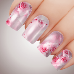 PINK EBB & FLOW Floral Full Cover Nail Decal Art Water Slider Transfer