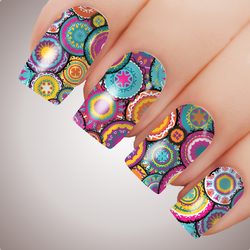 Rainbow Circle - ULTIMATE COLLECTION - Full Nail Decal Water Transfer Tattoo