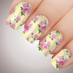 Sweet Yellow Rose - ULTIMATE COLLECTION - Full Nail Decal Water Transfer Tattoo