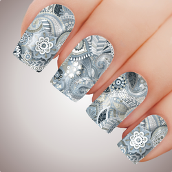 Ice Paisley - ULTIMATE COLLECTION - Full Nail Decal Water Transfer Tattoo