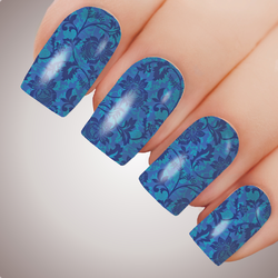 Jacquard Blue - ULTIMATE COLLECTION - Full Nail Decal Water Transfer Tattoo