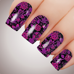 Fuchsia Dreams - ULTIMATE COLLECTION - Full Nail Decal Water Transfer Tattoo