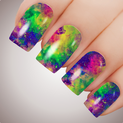 Intense Rainbow Galaxy - ULTIMATE COLLECTION - Full Nail Art Decal Water Transfer Tattoo