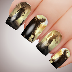 ZOMBIE APOCALYPSE - Scary Halloween Horror Undead Full Nail Art Decal Water Transfer Tattoo