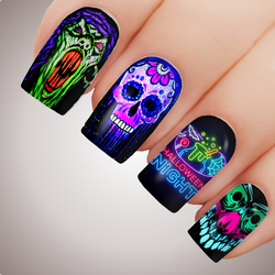 SCARY BRIGHTS Halloween Full Cover Nail Decal Art Water Slider Sticker