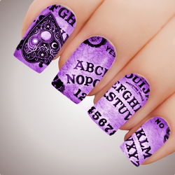 SUMMON in PURPLE Oujia Board Full Cover Nail Decal Art Water Slider Sticker Occult