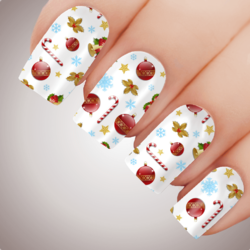 CHRISTMAS WRAPPING PAPER Xmas Nail Decal Water Transfer Sticker Tattoo