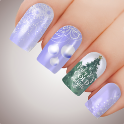 Lilac BABY IT'S COLD Christmas Nail Decal Xmas Water Transfer Sticker Tattoo