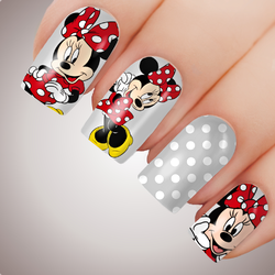 MINNIE MOUSE Full Cover Nail Decal Art Water Slider Sticker 