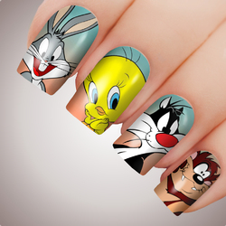 LOONEY TUNES mixed Bugs Bunny Tweety Sylvester Art Decal Water Transfer Slider Sticker